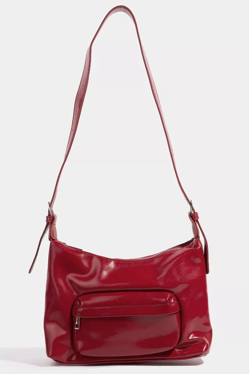 Glamberjack Red | Fame Glossy Animal Free Leather Shoulder Bag