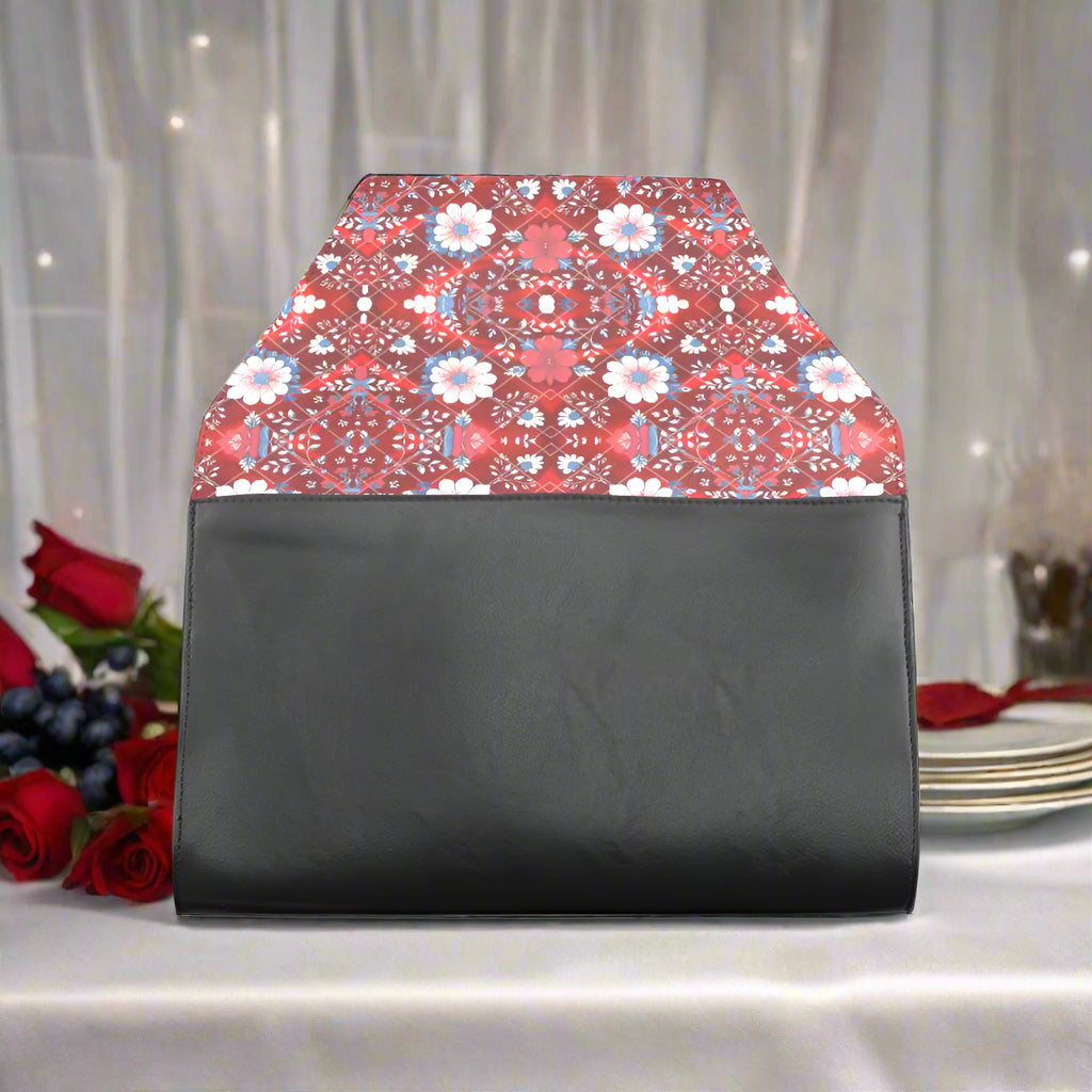 PGP Holiday State of Bloom Clutch with Magnetic Closure in Animal-Free Leather Alternative