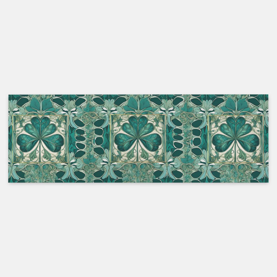 PGP Holiday Nouveau Shamrock Pashmina Scarf – Lightweight Semi-Sheer Shawl with Raw Edge