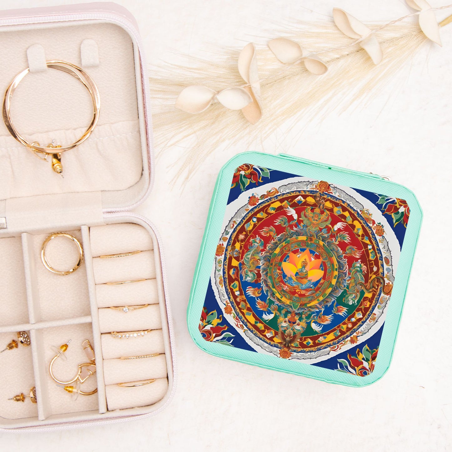 Holiday Four Dignities Jewelry Travel Case – Personalized Gift Box for Jewelry Storage & Travel