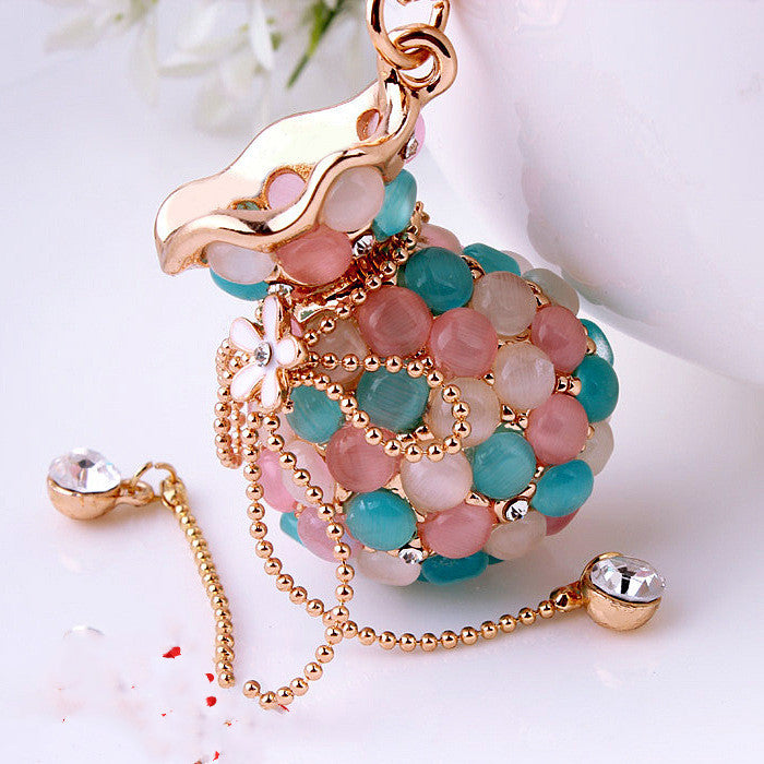 Mermaidcore Opalocean Keychain – Purse Charm with Tassel & Rhinestones | 15cm