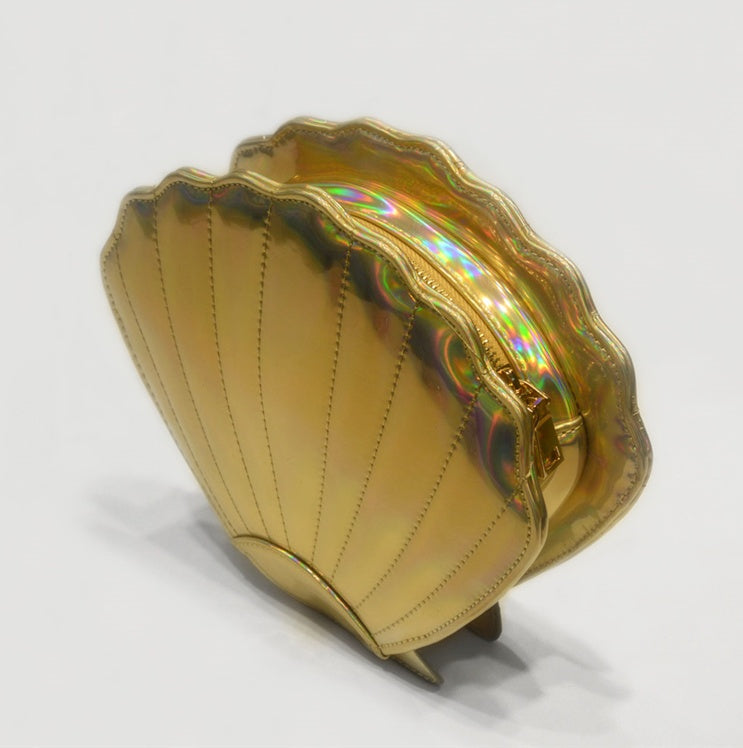 Mermaidcore Harajuku Scallop Crossbody Bag – Laser Powder Gradient | 23x21cm