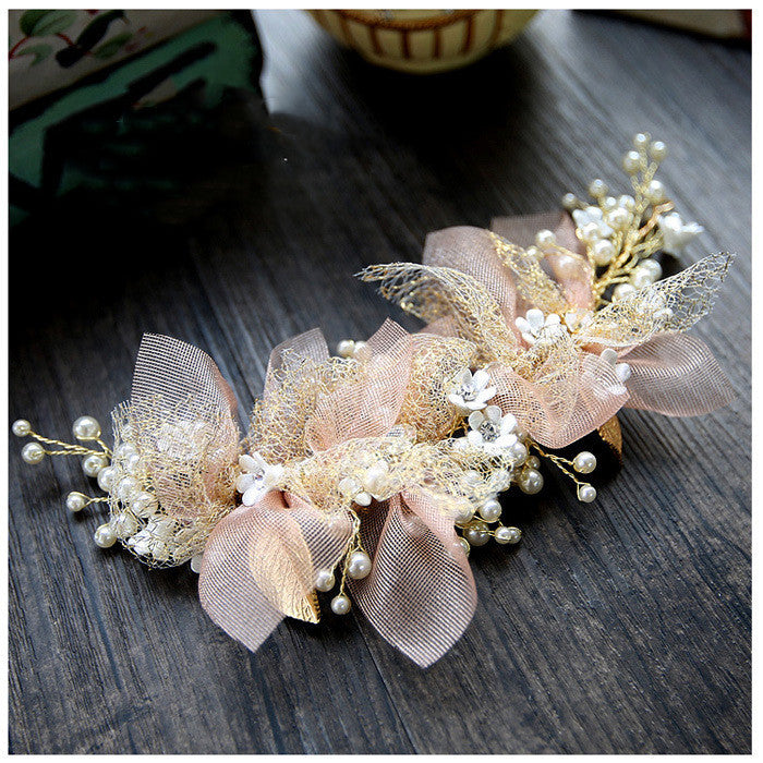 Tulle Flower Headdress Fairy Beauty Bride Hair Wedding