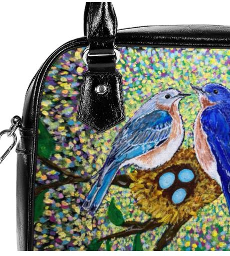 PGP Holiday Margeaux Bluebirds Designer Handbag with Shoulder Strap – Elegant & Versatile