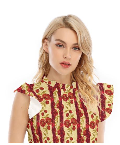 PGP Holiday Wildwood Rose Lotus Leaf Lace Blouse – Elegant & Casual Chic
