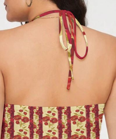 PGP Holiday Wildwood Rose Lace-Trimmed Tie-Back Top – Elegant & Comfortable Fit
