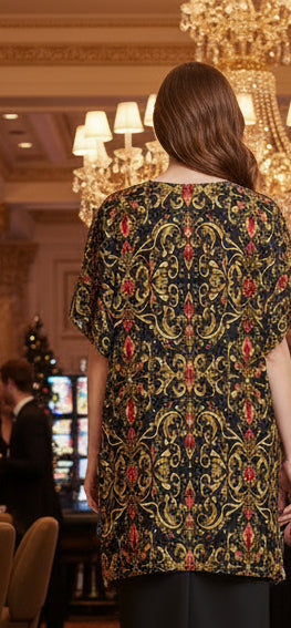 PGP Holiday Courage Mid-Length Side-Slit Chiffon Cover Up