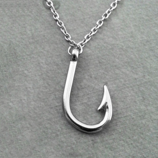 Fish Hooks Alloy Pendants Necklace Father's Day Gift