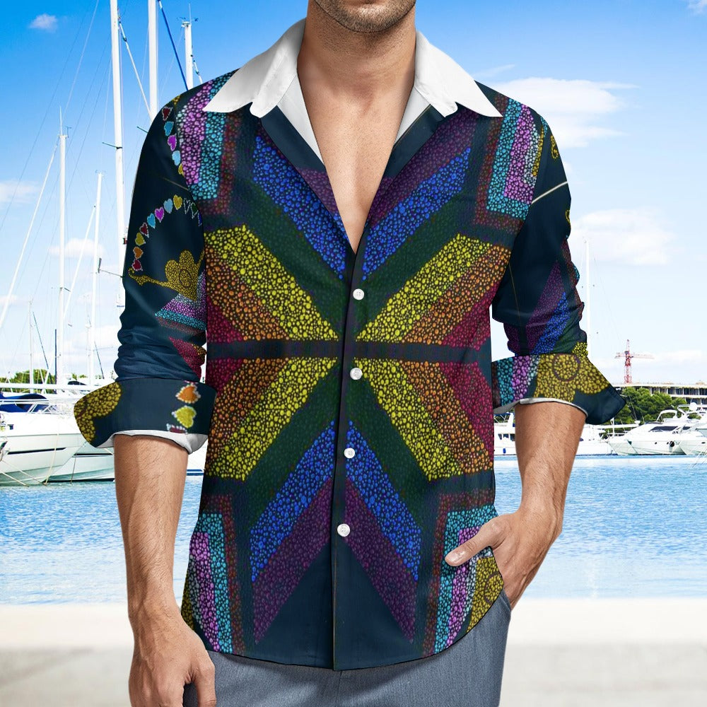 Margeaux Pride & Joy Peach Velvet V-Neck Shirt – Retro-Inspired Pride Comfort for Every Body