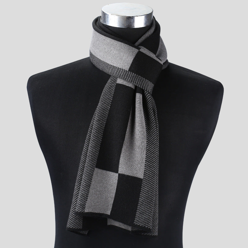 PGP Holiday | Men’s Hand-Knitted Modern Plaid Closer Scarf