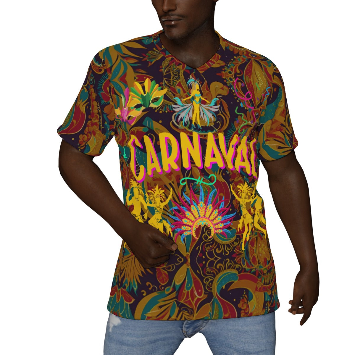 PGP Holiday Carnaval V-Neck T-Shirt – Soft, Breathable & Versatile for Every Season