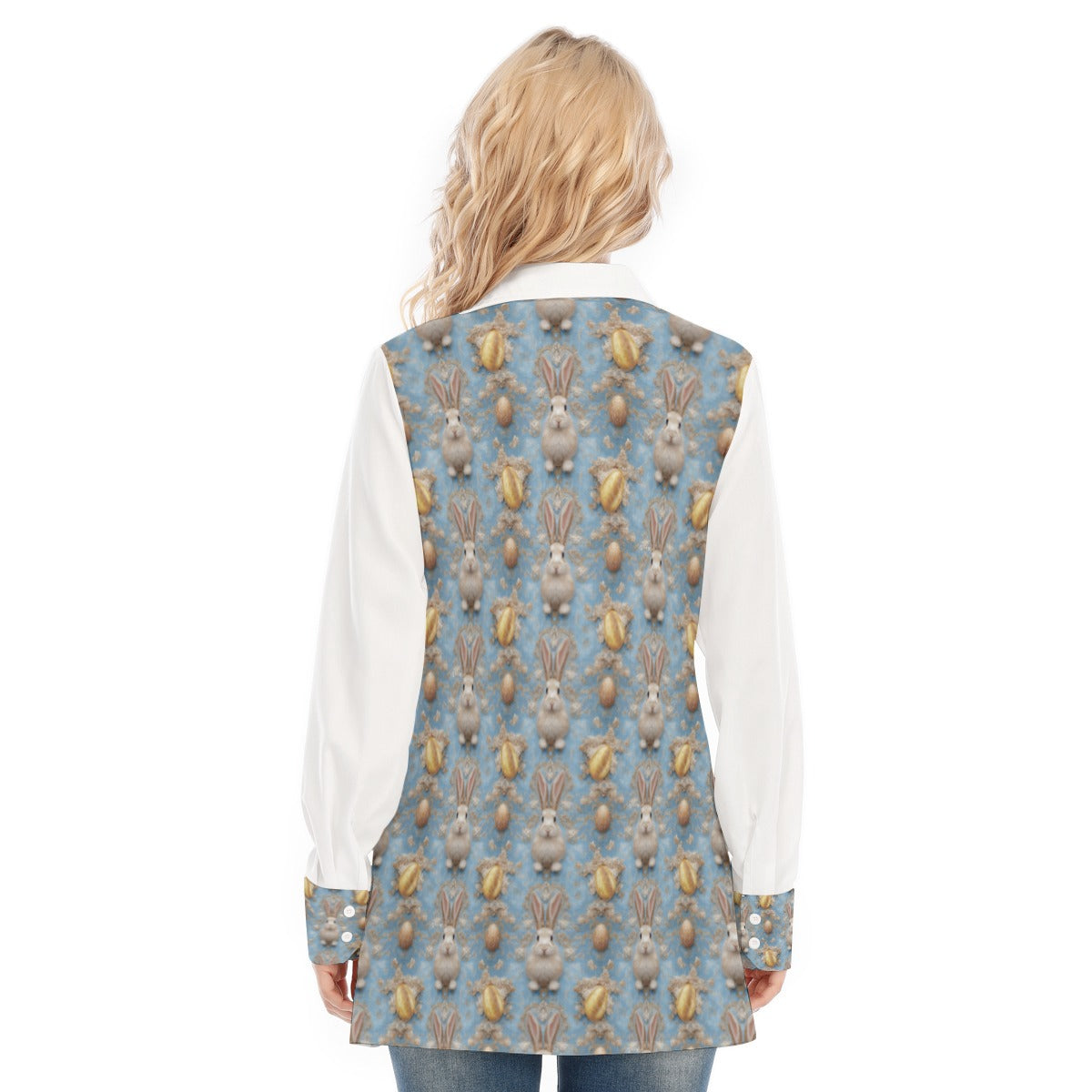 PGP Holiday Meadow Bunny Women's Easter Long Shirt – Stylish & Versatile Spring Wear