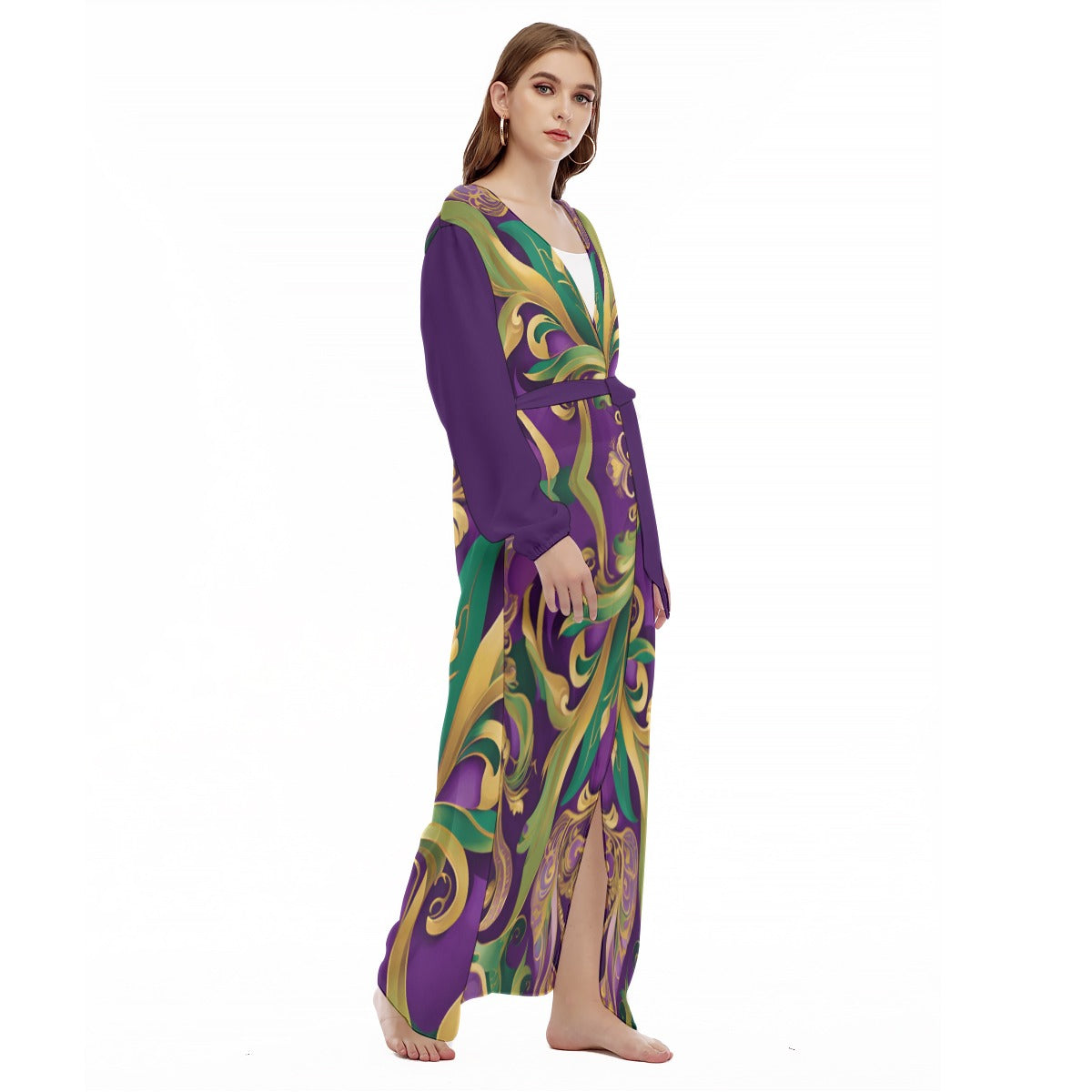 PGP Holiday Mardi Gras Lightweight Movement Overcoat – Elegant, Flowing & Versatile