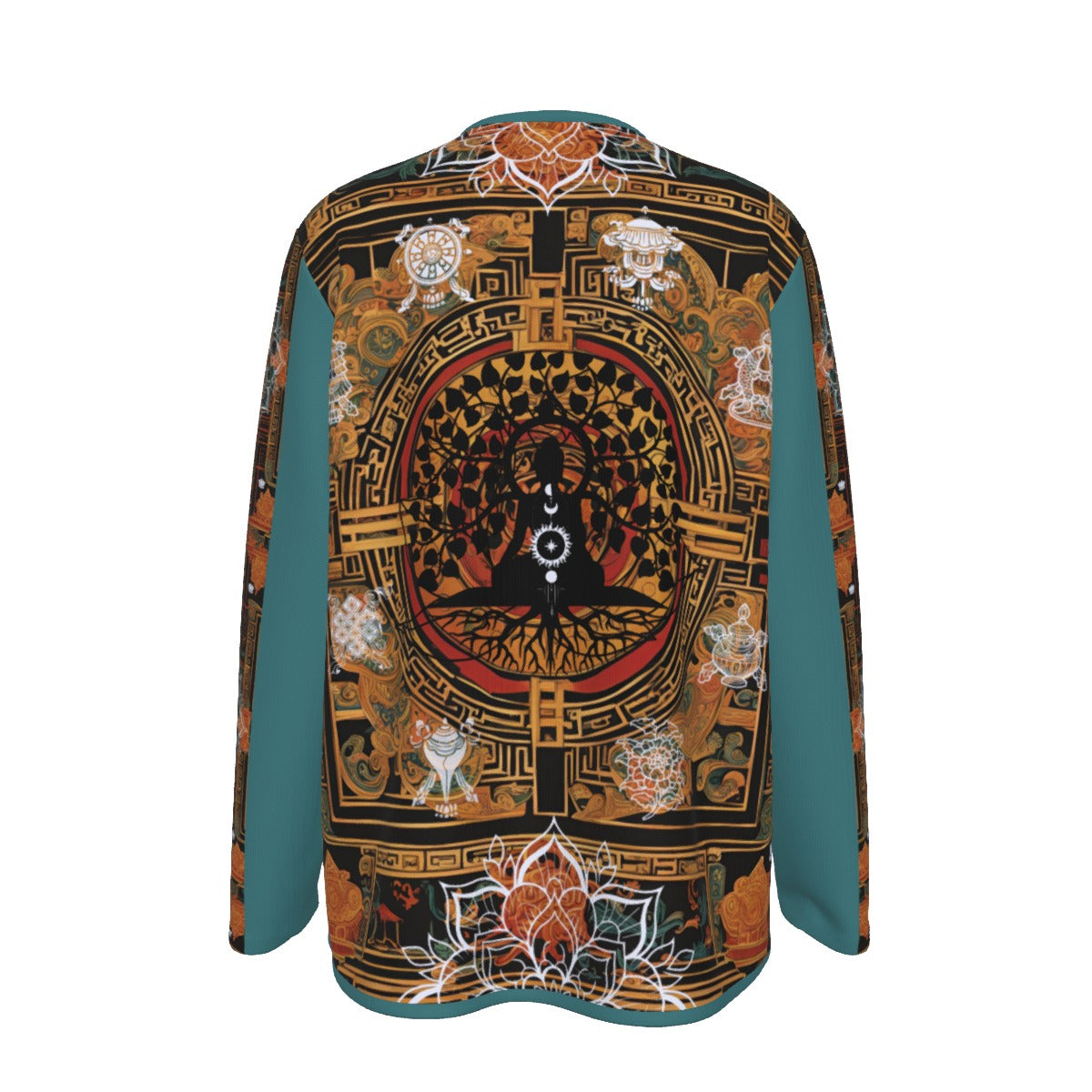 PGP Holiday Tibetan Ember Open Surplice Top – Exotic V-Neck Outerwear - Teal