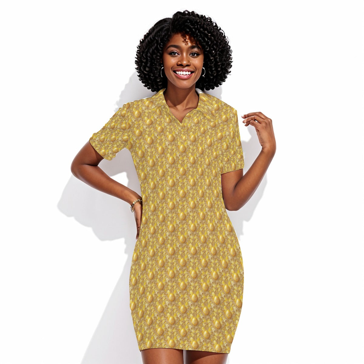 PGP Holiday Buttercream Frosting Women's Polo Collar Dress