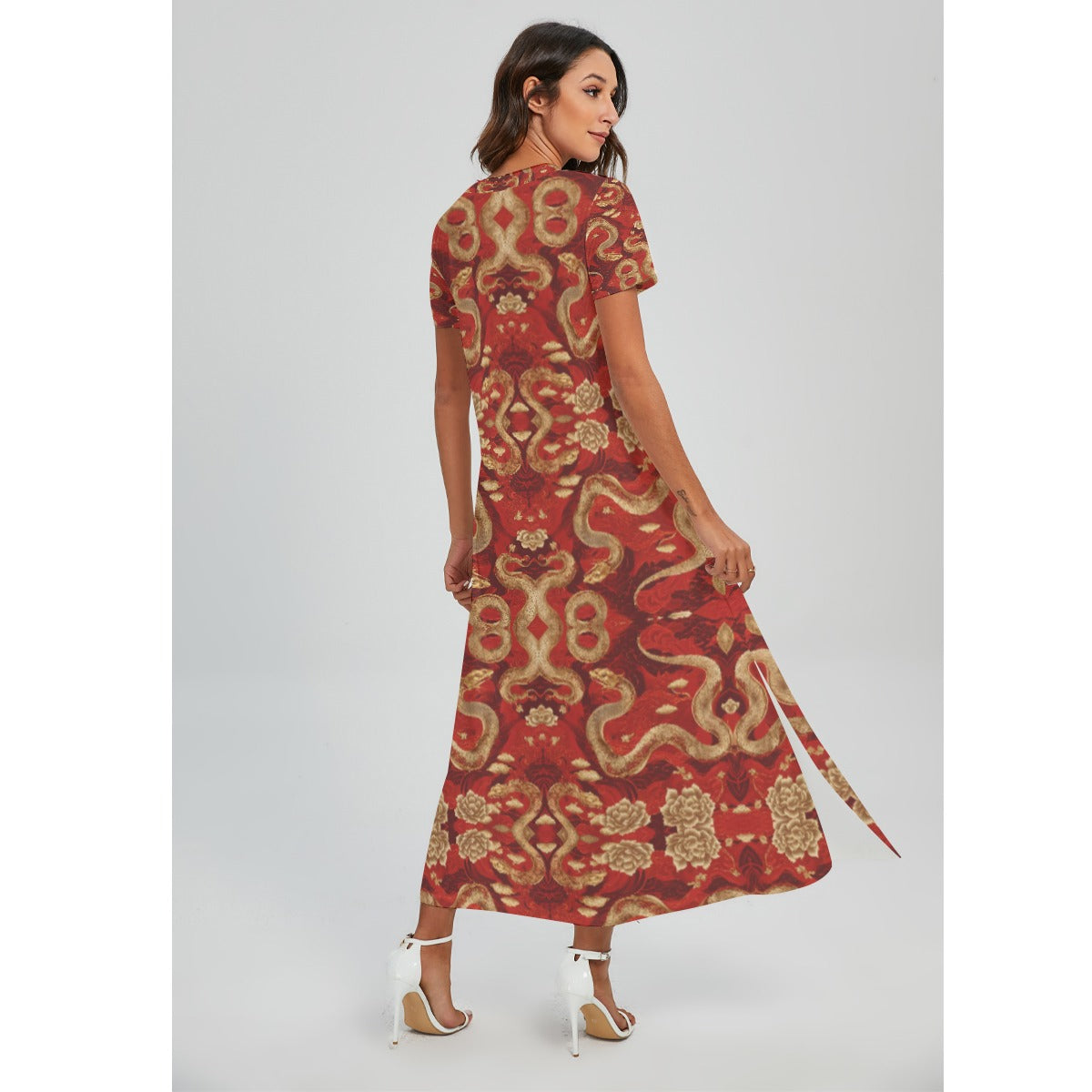 PGP Holiday Golden Serpent V-Neck Dress | Lunar New Year Style