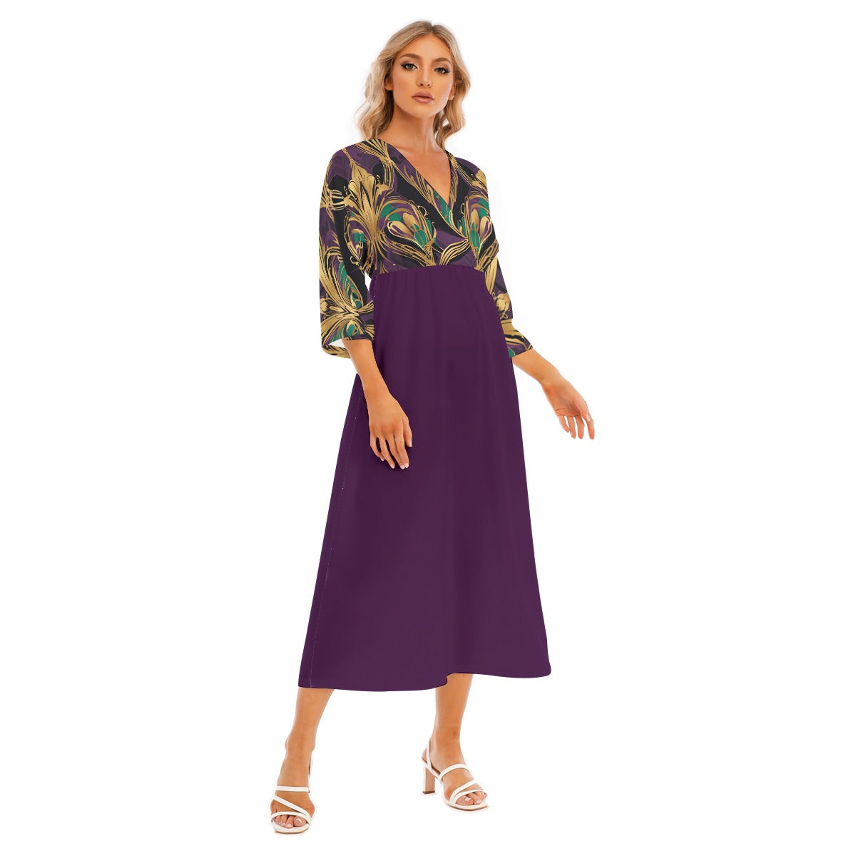 PGP Holiday Mardi Gras Être Avoir Mid Sleeve Gown – Effortless Elegance & Movement