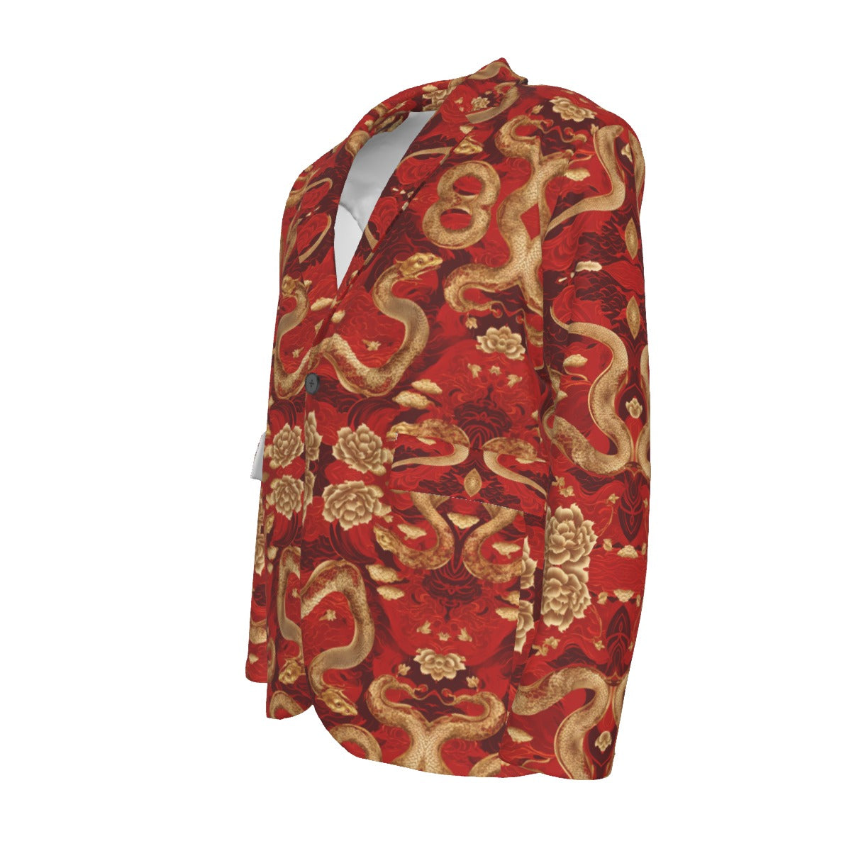 PGP Holiday Golden Serpent Flat Lapel Collar Blazer | Lunar New Year Style