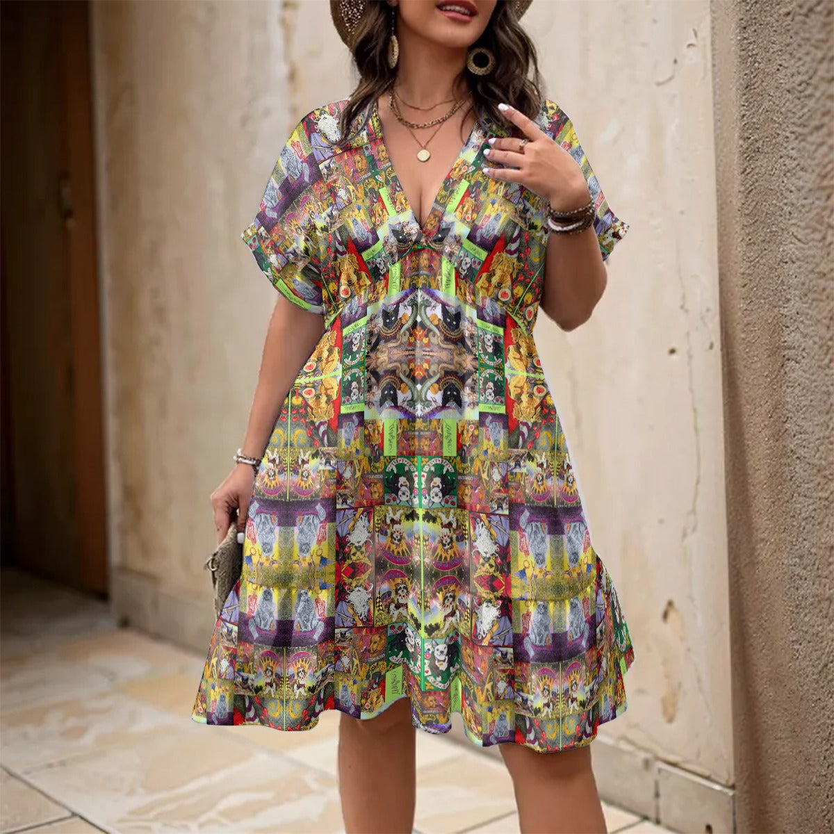 Margeaux Unleashed Comfort Focus All Body Types V-Neck Short Sleeve Dress