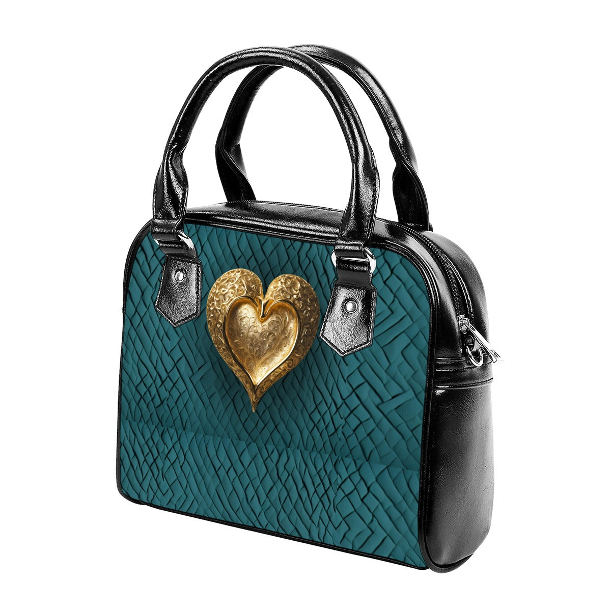 PGP Holiday 2025 Hecate "Undine" Handbag in Lush Teal with Waffle Texture Print