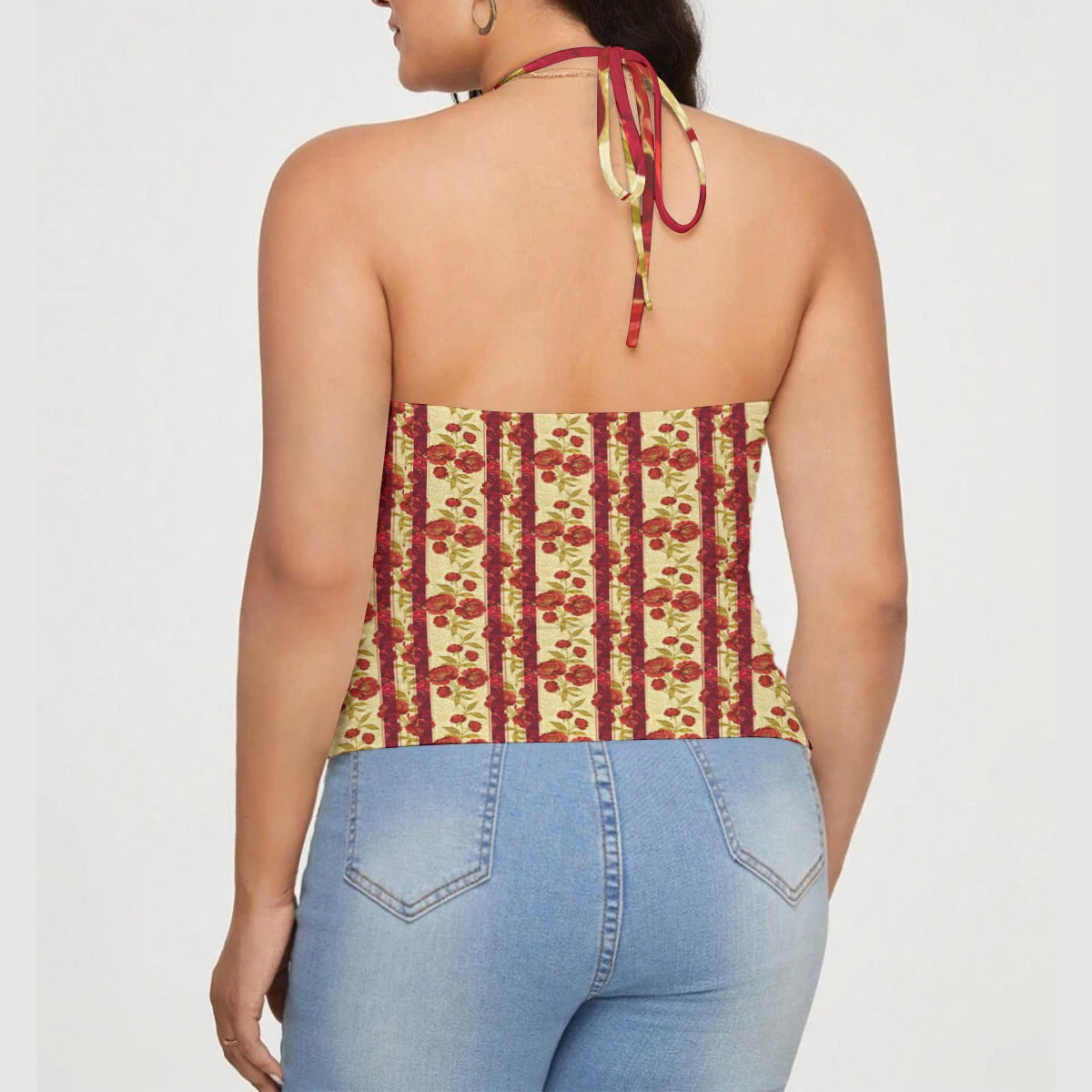 PGP Holiday Wildwood Rose Lace-Trimmed Tie-Back Top – Elegant & Comfortable Fit