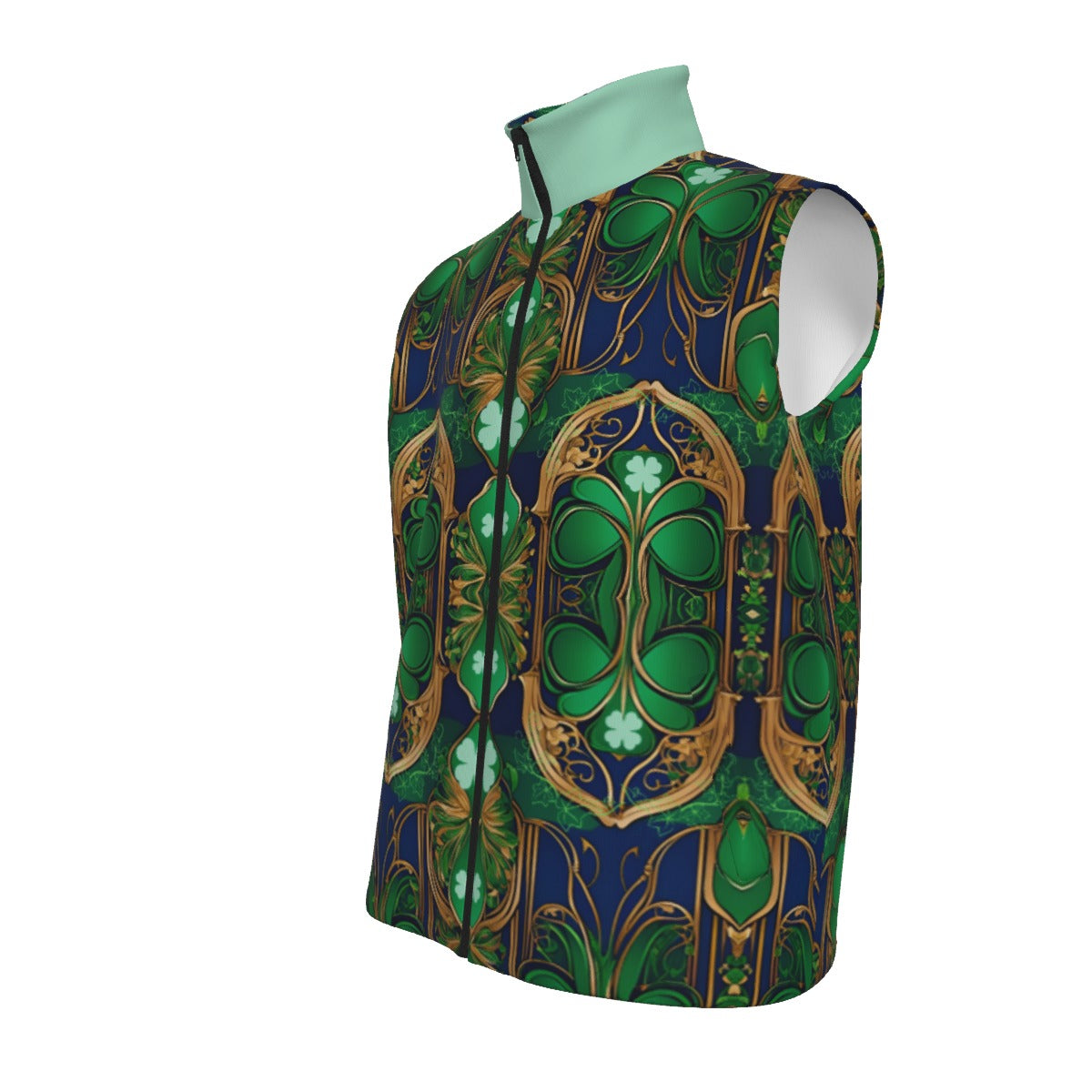 PGP Holiday Cogair Eidhneán Men's Stand-up Collar Vest with Zipper Closure & Side Pockets