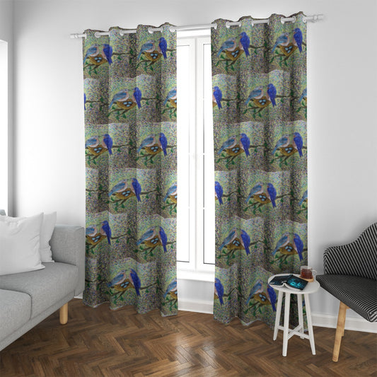 PGP Holiday Margeaux Bluebird Grommet Curtains  – Elegant & Stylish Window Décor