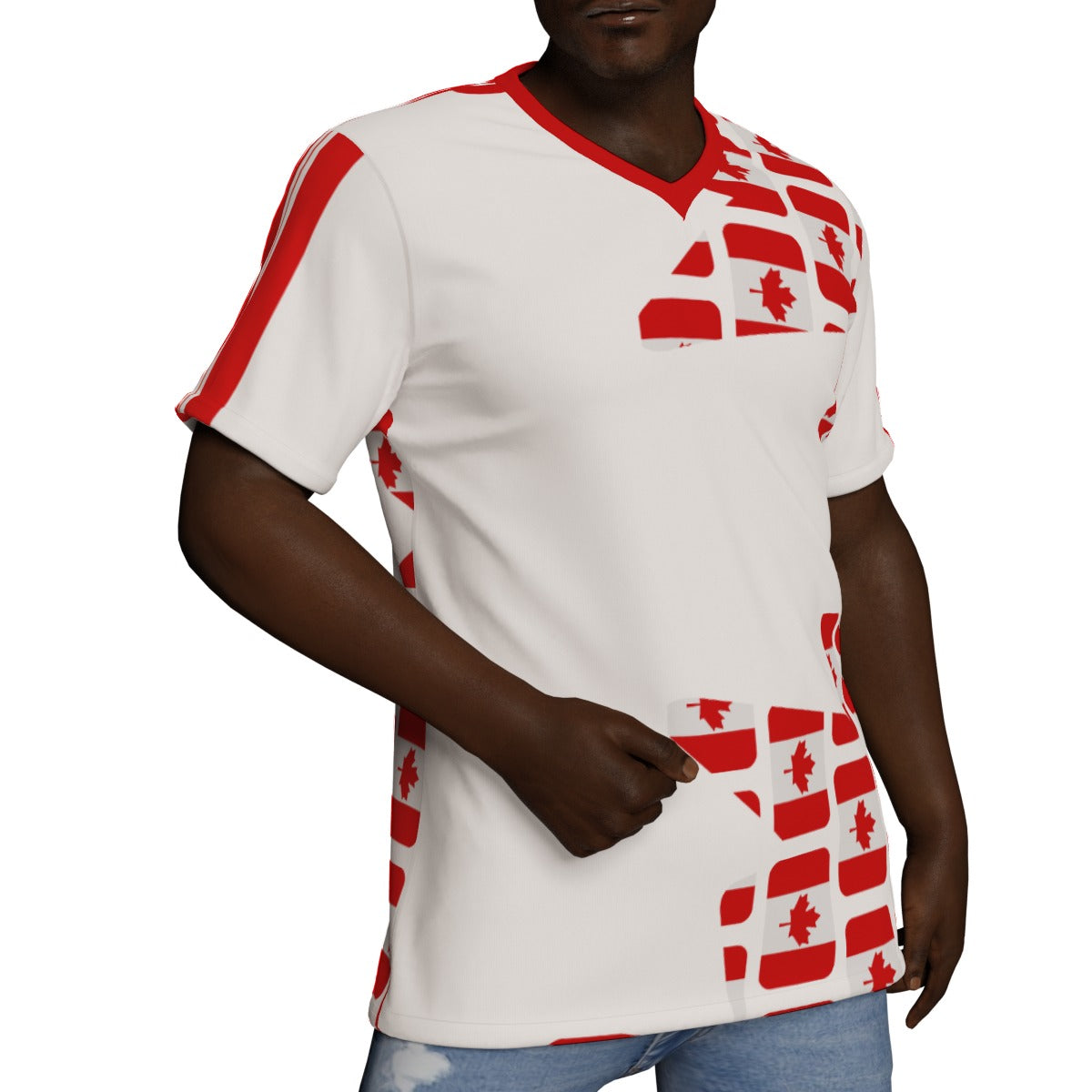 PGP Holiday Canadian Flag Day V-Neck Wrinkle Resistant Jersey T-Shirt