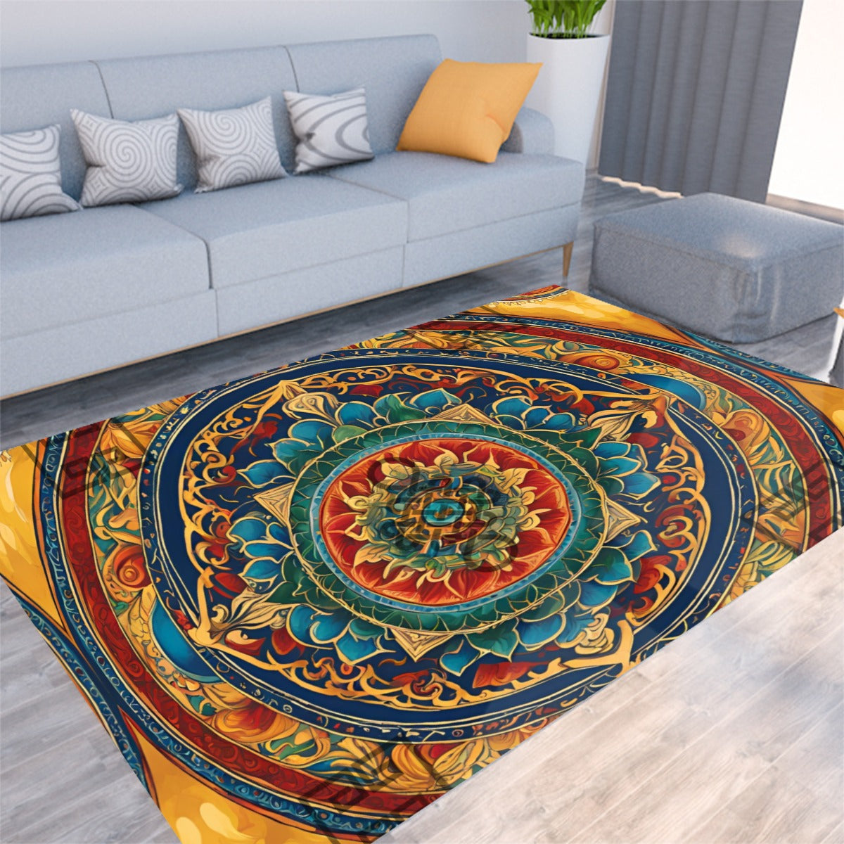PGP Holiday 5 Element Mandala Foldable Thickened Floor Mat – Soft, Non-Slip, and Stylish