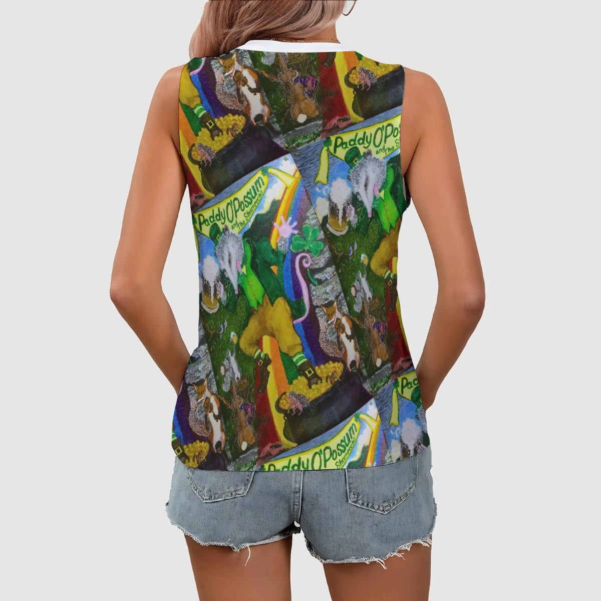 Margeaux Paddy O'Possum Women’s Sleeveless V-Neck Tank — Cotton-Feel Performance Edition