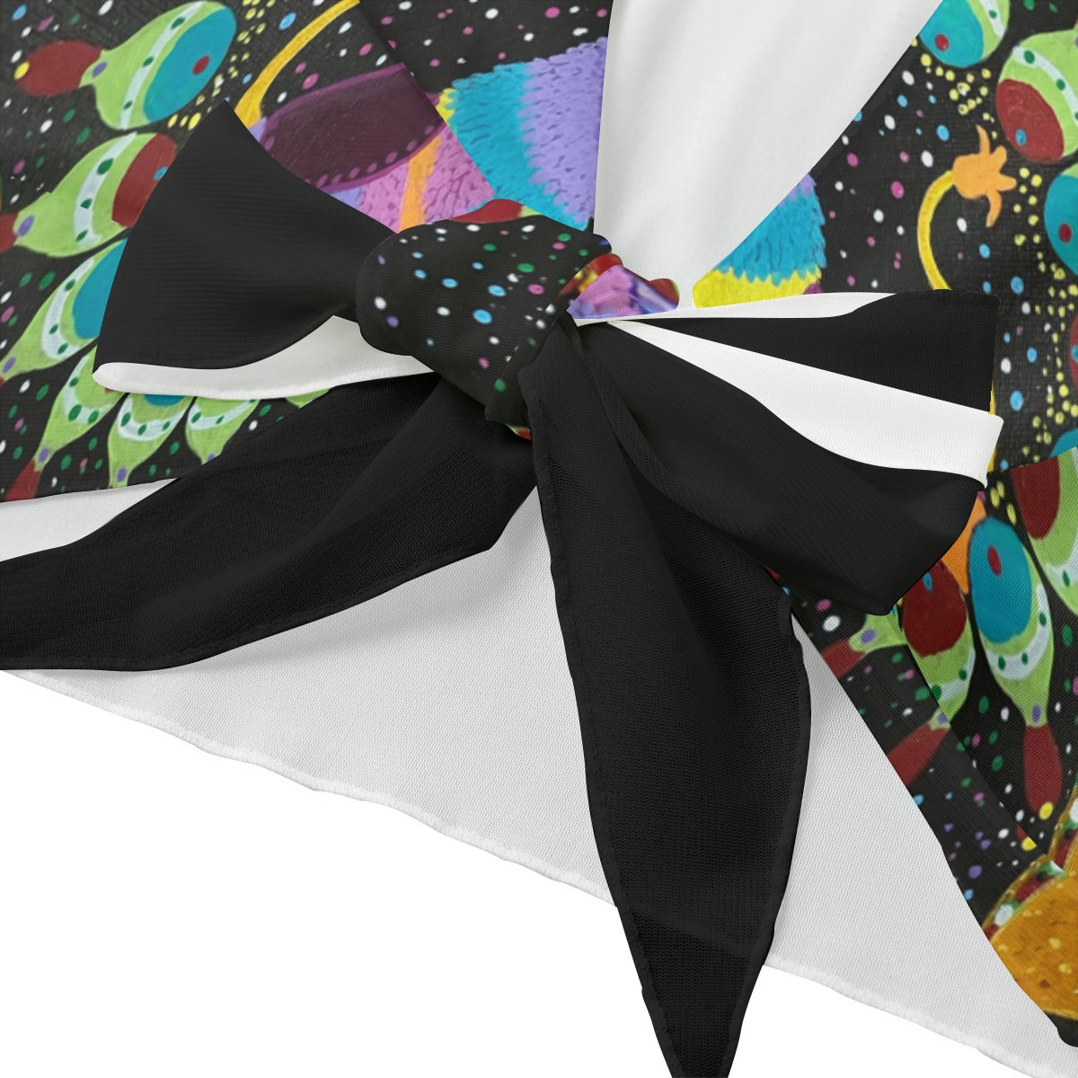 PGP Holiday Margeaux Piñata Cantina Tie Front Flare Sleeve Blouse