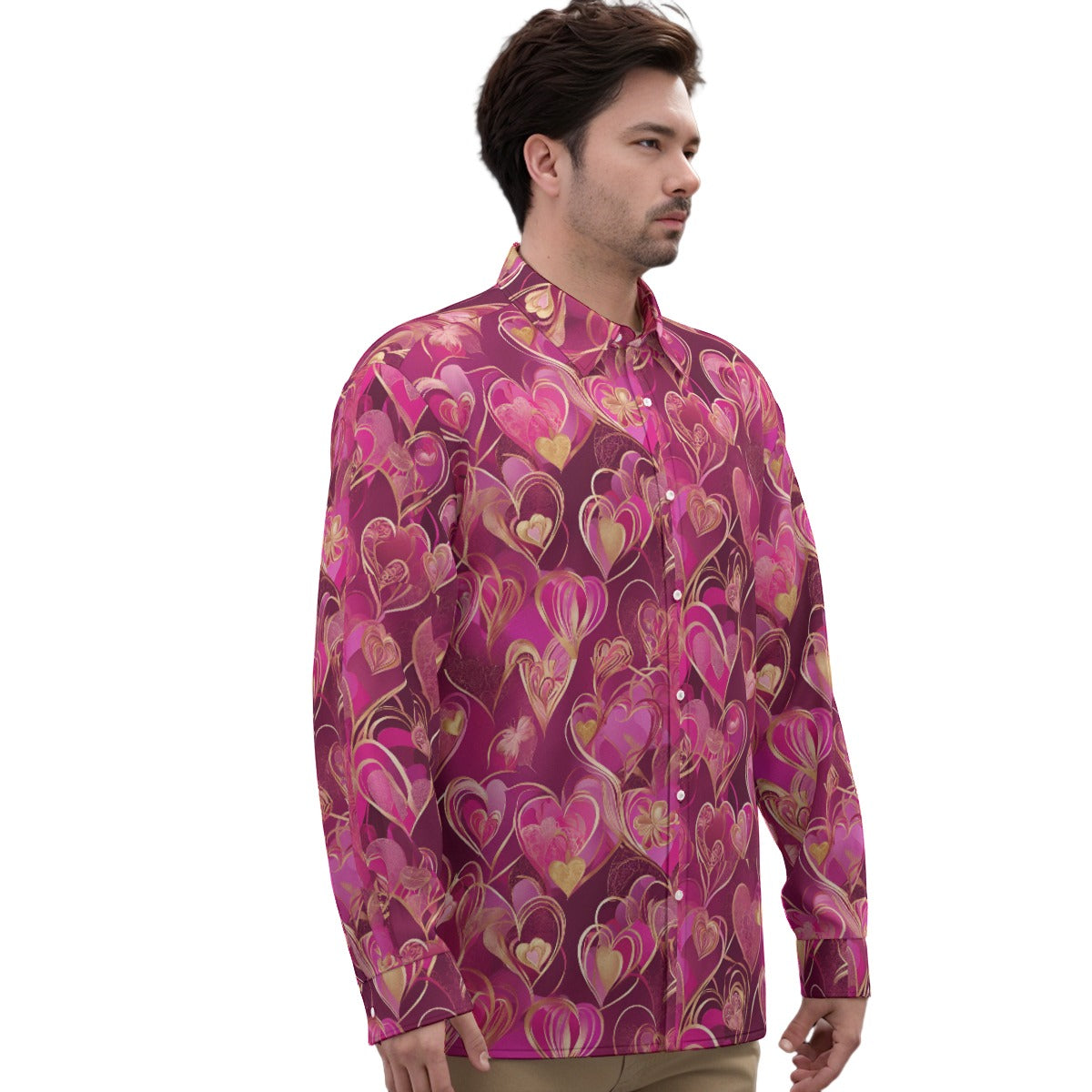 He’s a Valen-Divo Men’s Imitation Silk Long-Sleeved Shirt | Stylish and Comfortable Regular Fit