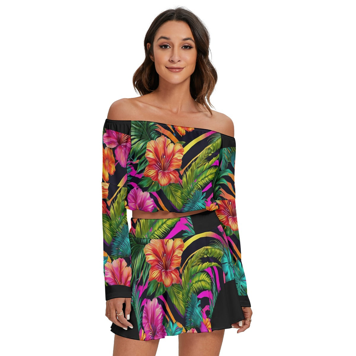PGP Holiday Fiesta Salvaje Off-Shoulder Top & Skirt Set – Ultra Comfort Bold, Sexy Style for Cinco de Mayo