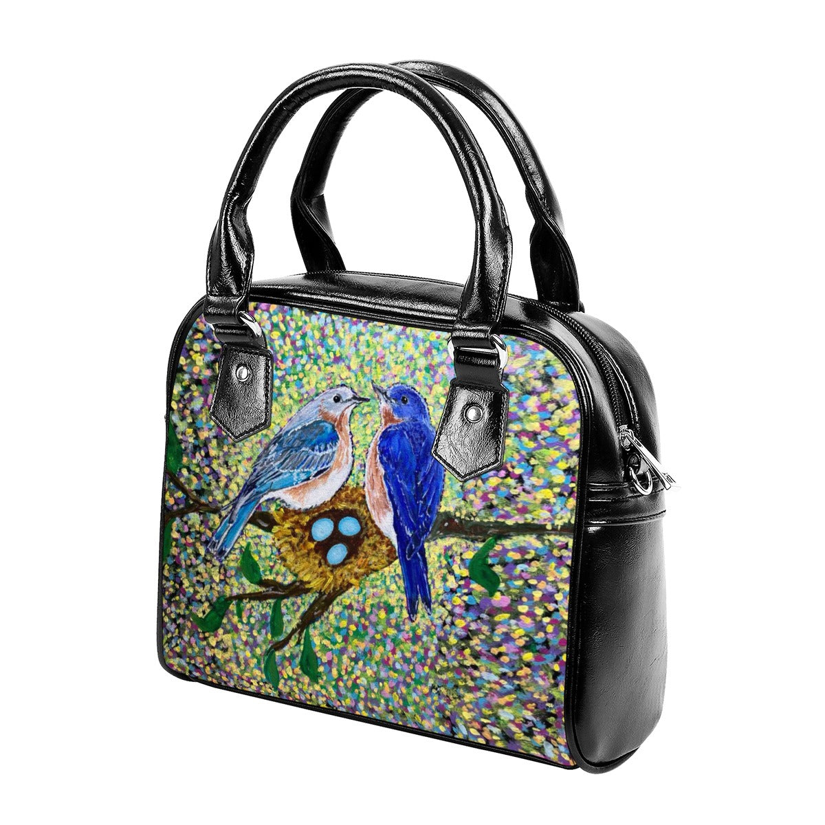 PGP Holiday Margeaux Bluebirds Designer Handbag with Shoulder Strap – Elegant & Versatile