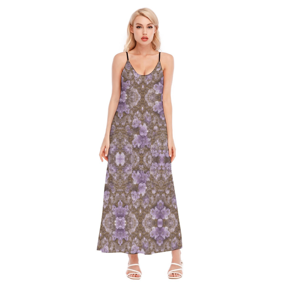 PGP Holiday Mocha Lavender Dream Women's Sling Dress | Effortless Comfort & Style