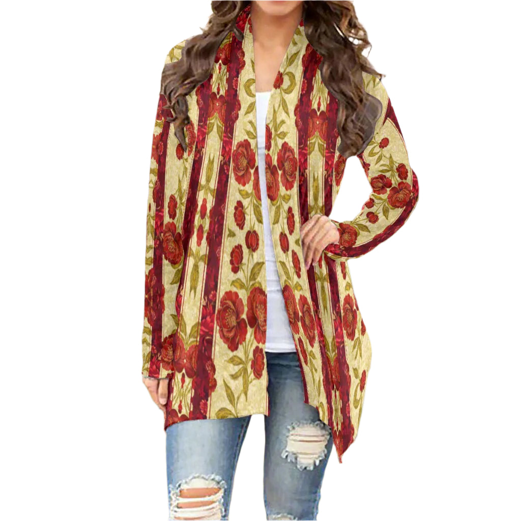 PGP Holiday Wildwood Rose Open Face Cardigan – Stylish & Comfortable Mid-Length