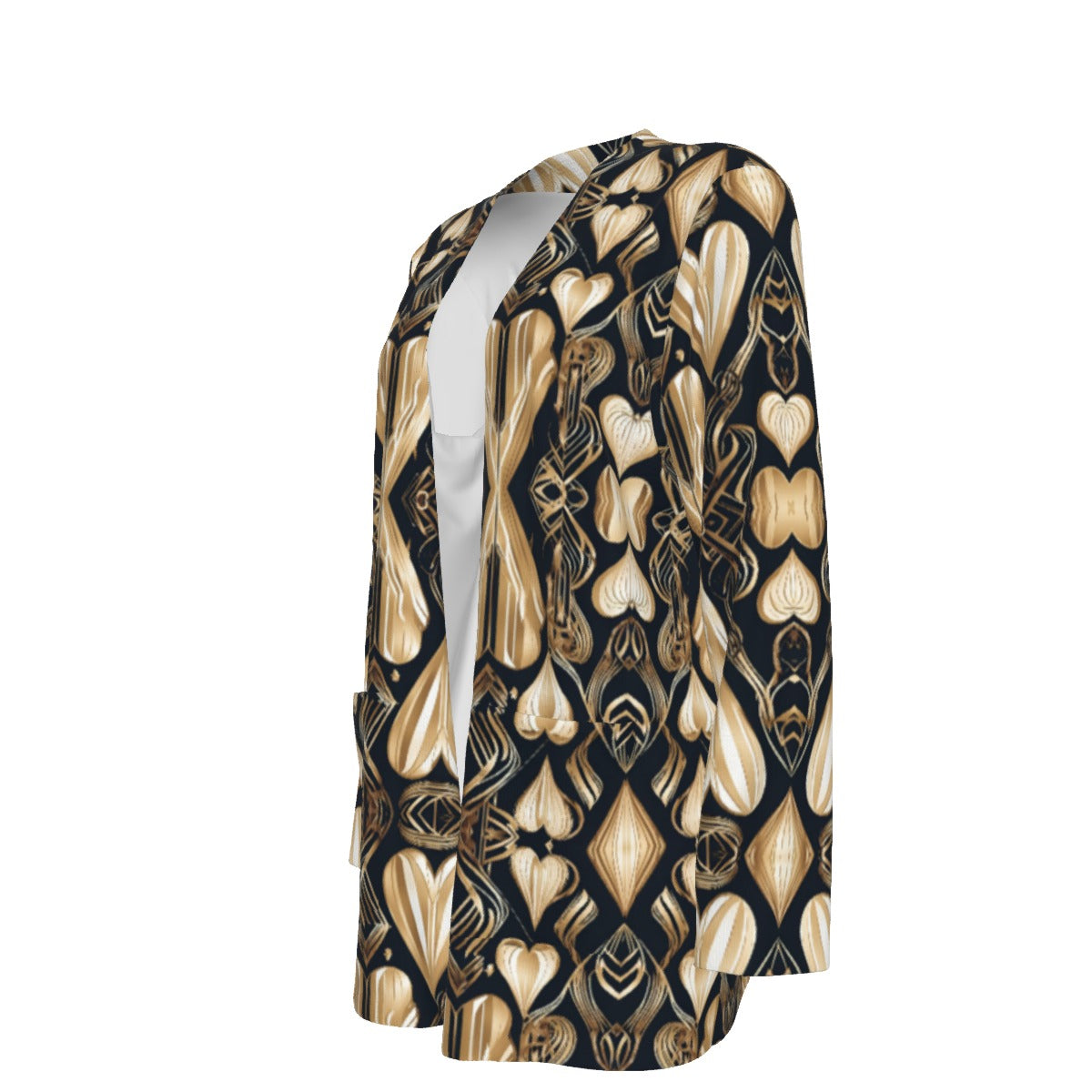 PGP Holiday Eros Époque Pocket Cardigan - Black & Gold Art Deco Design