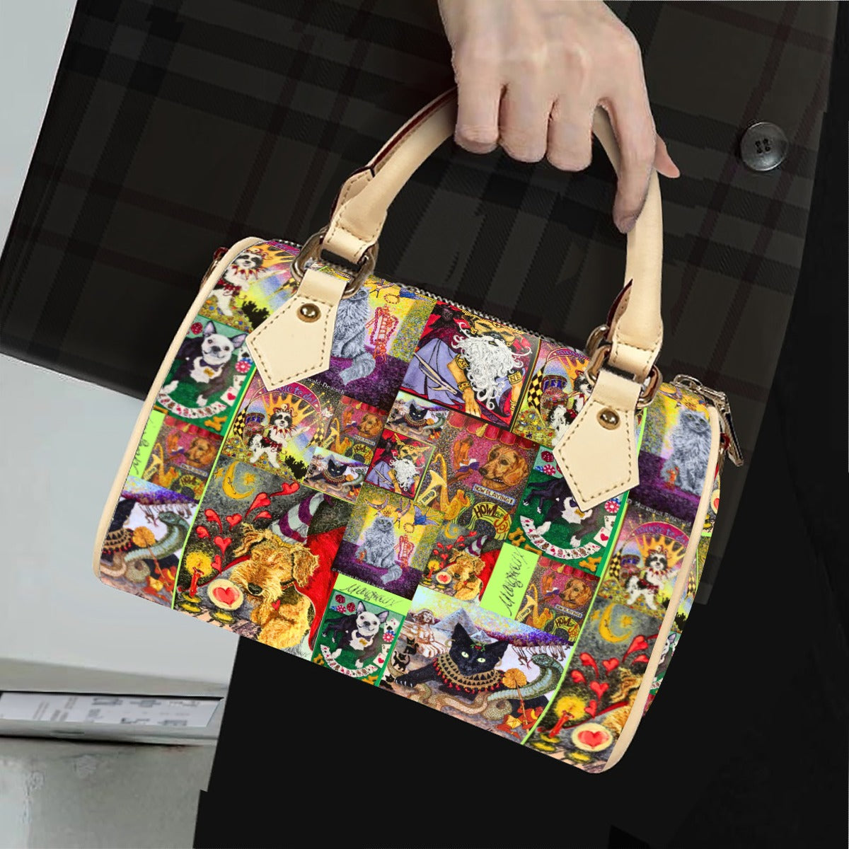 Margeaux Unleashed Classic Barrel-Shaped Animal Free Leather Handbag