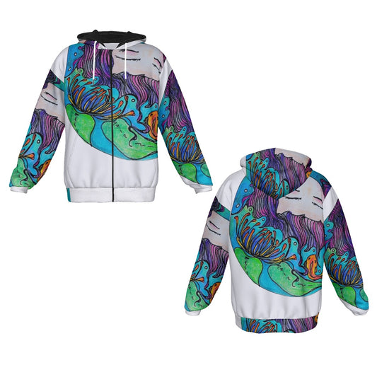 Rochelle Wishing Well Men's Heavy Fleece Zip Up Hoodie