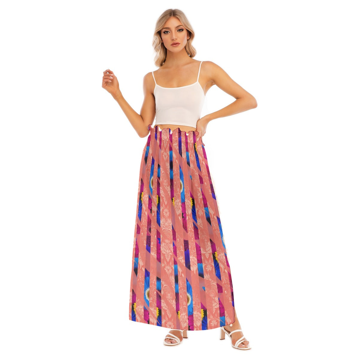 PGP Holiday Women's Bold Bloom Side Split Skirt | Lightweight & Elastic Waist