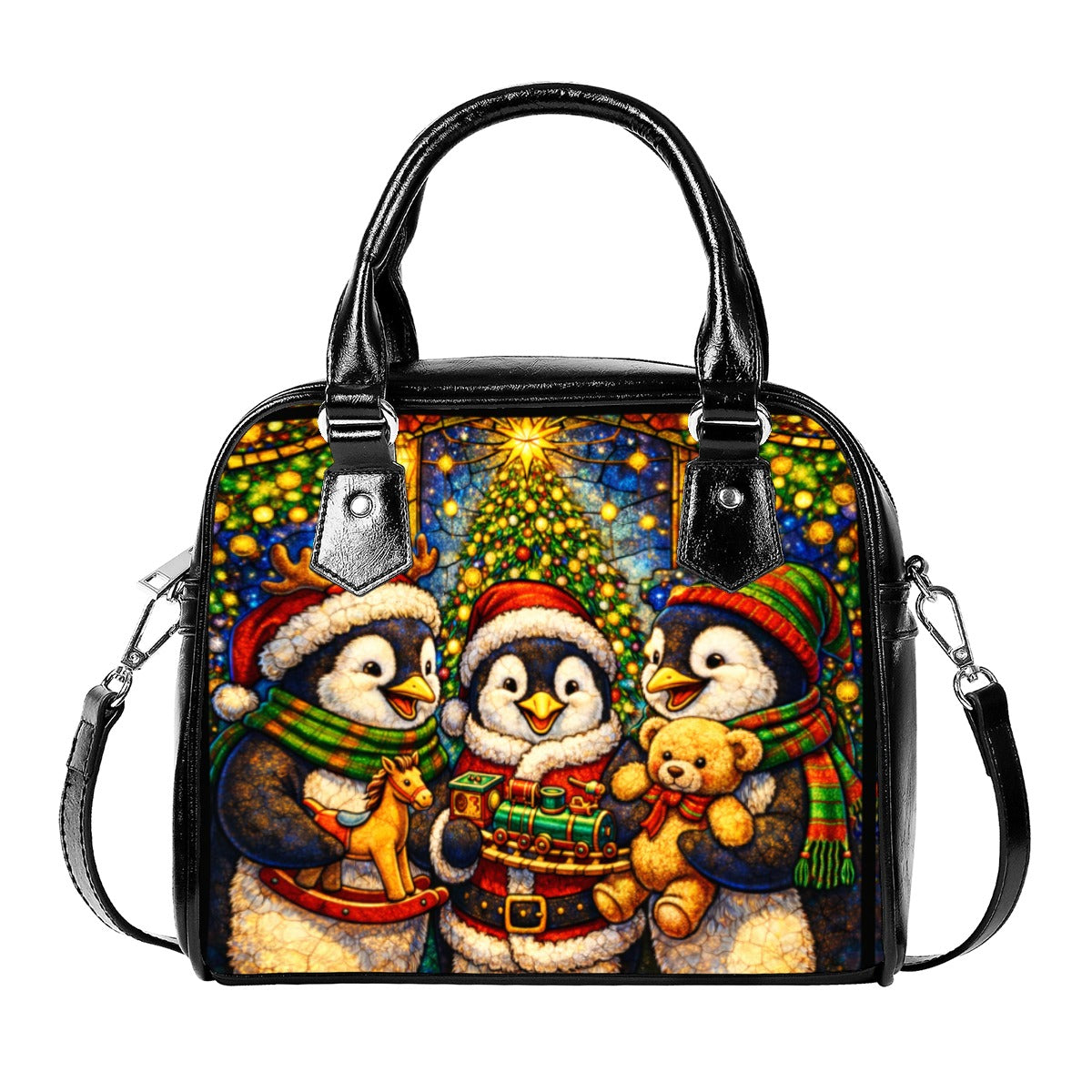 PGP Holiday Penguins Raid the Workshop Handbag With Single Shoulder Strap — Voted #1