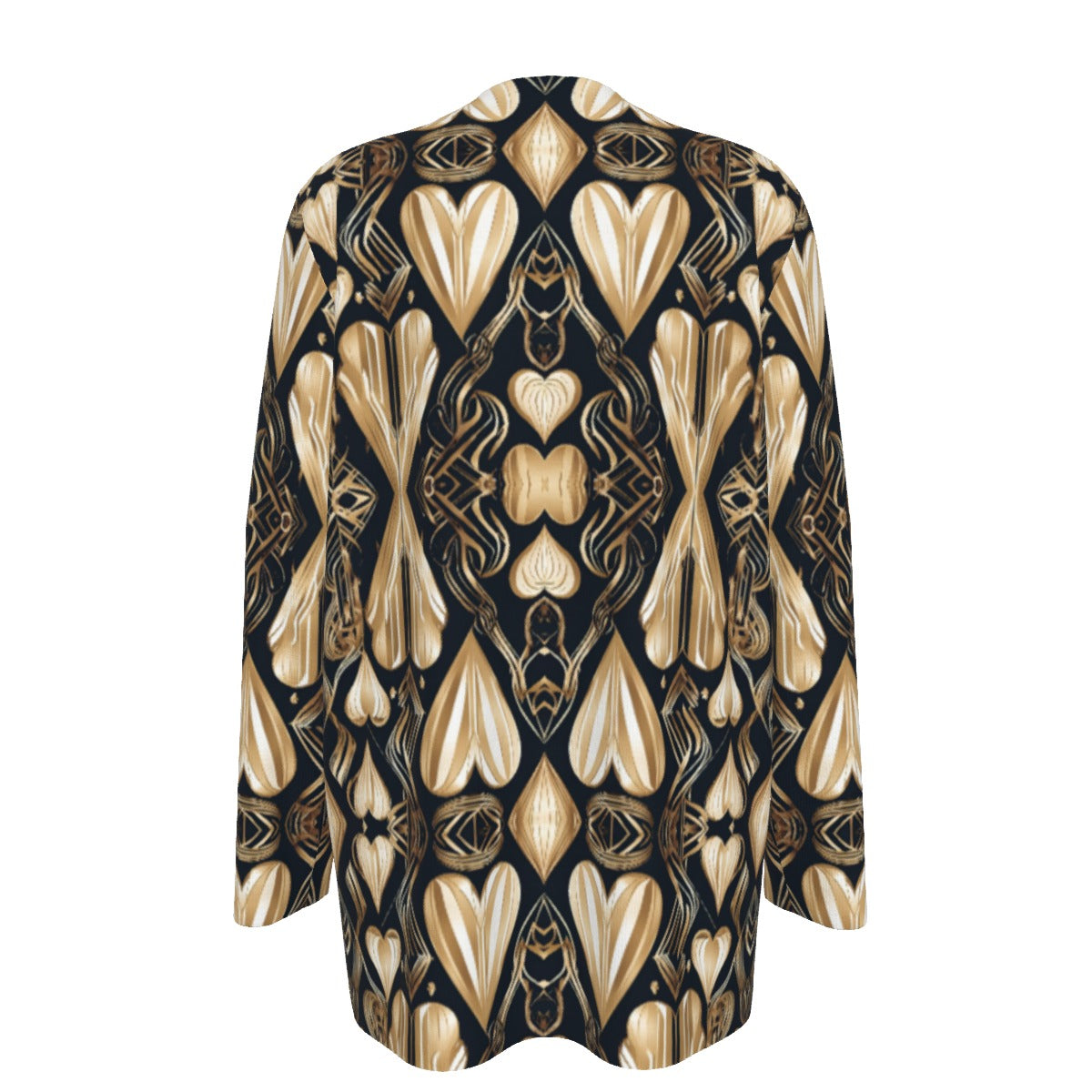 PGP Holiday Eros Époque Pocket Cardigan - Black & Gold Art Deco Design