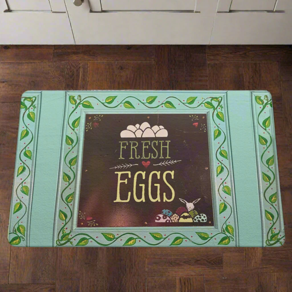 PGP Holiday Margeaux Easter Bunny Eggs Stain-Resistant Rubber Door Mat – Non-Slip & Easy to Clean