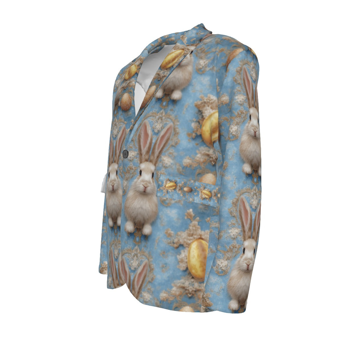 Meadow Bunny Men's Easter Blazer – Festive Spring Suit with Floral Rabbit Print