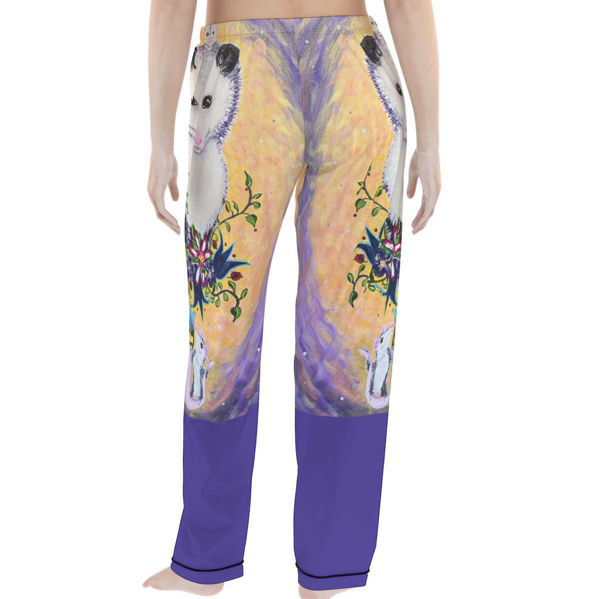 PGP Margeaux Super Mom Satin-Soft Pajama Set with Contrast Piping and Elastic Waist