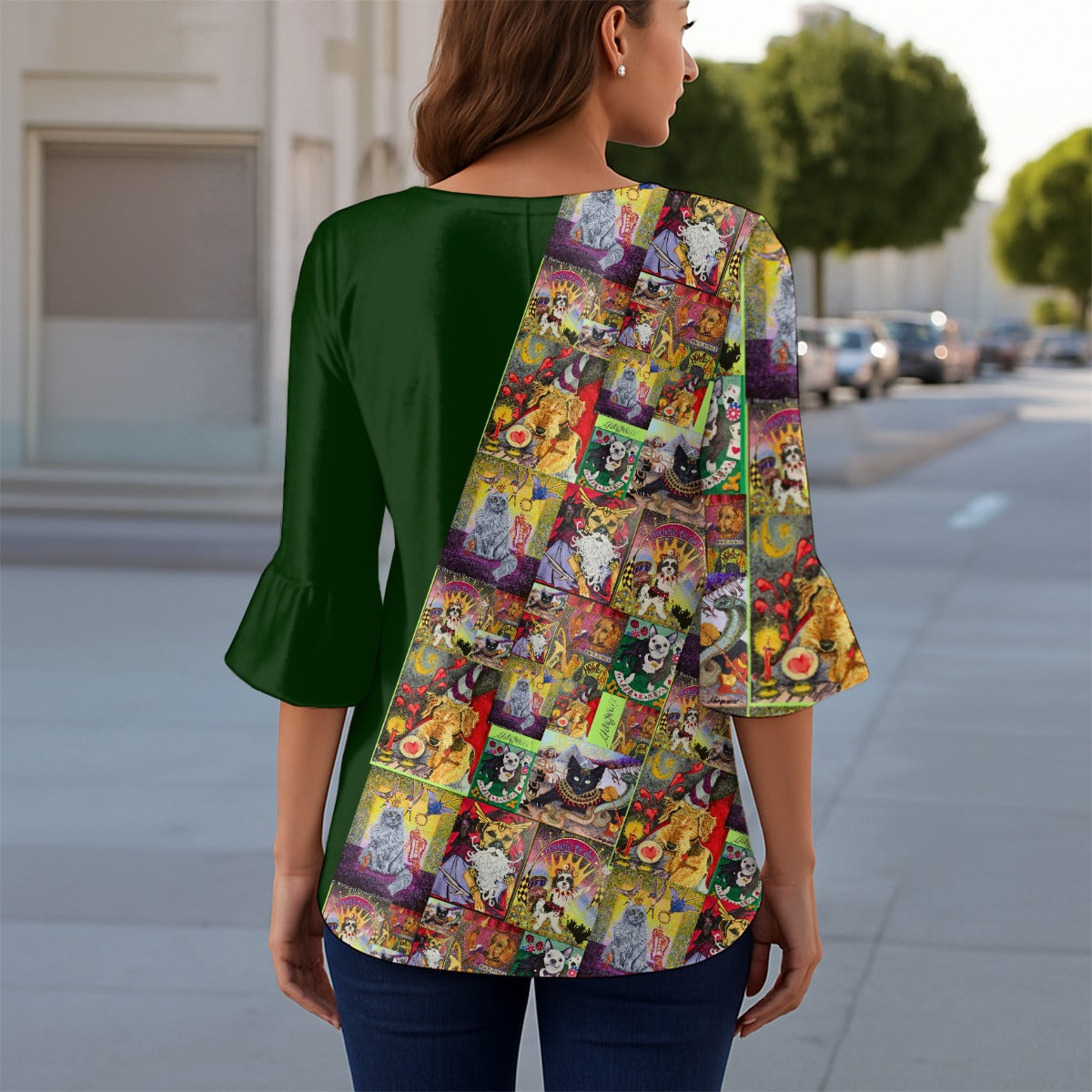 All-Over Print Women's T-shirt With 3/4 Sleeve