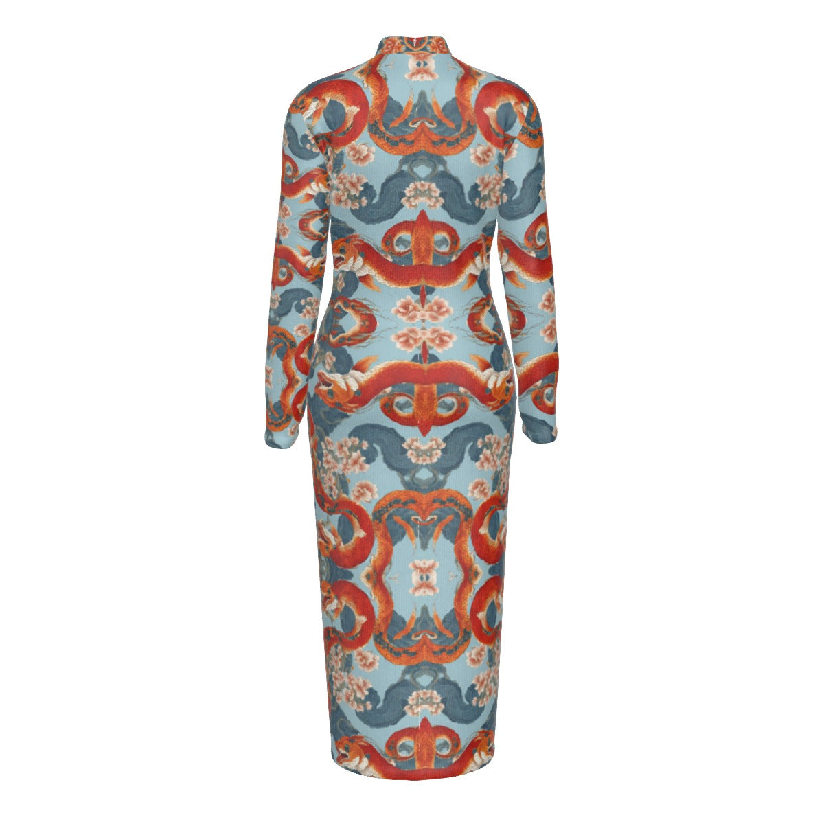 PGP Holiday Women’s Hip Dress | Blossom Serpent Orange & Blue | Prosperity & Growth