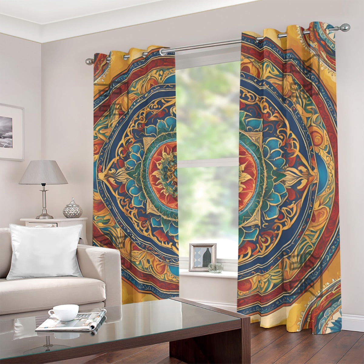 PGP Holiday 5 Element Mandala Blackout Grommet Curtains – Stylish & Energy-Efficient