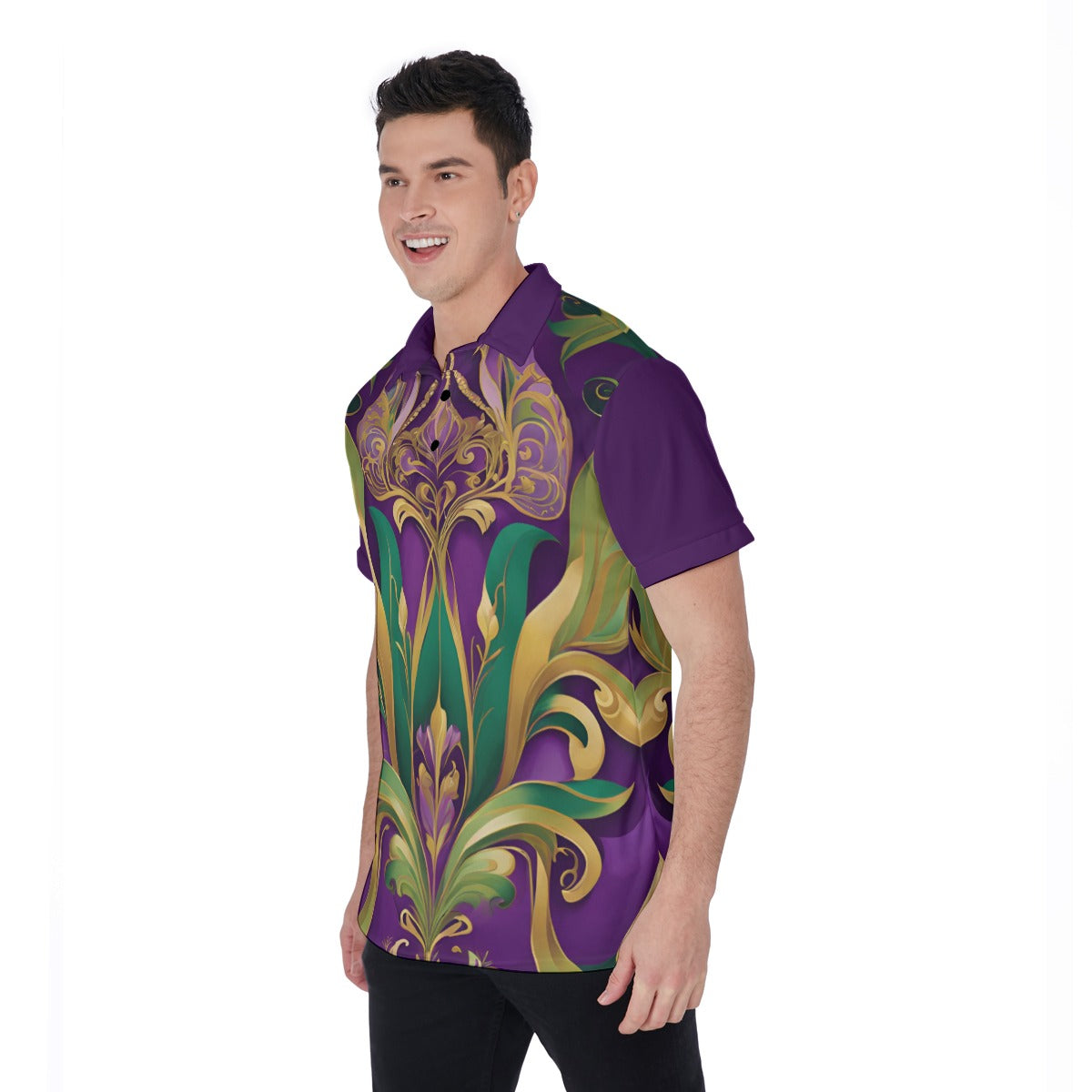 PGP Holiday Mardi Gras Men’s Polo Shirt – Breathable, Athletic & Stylish
