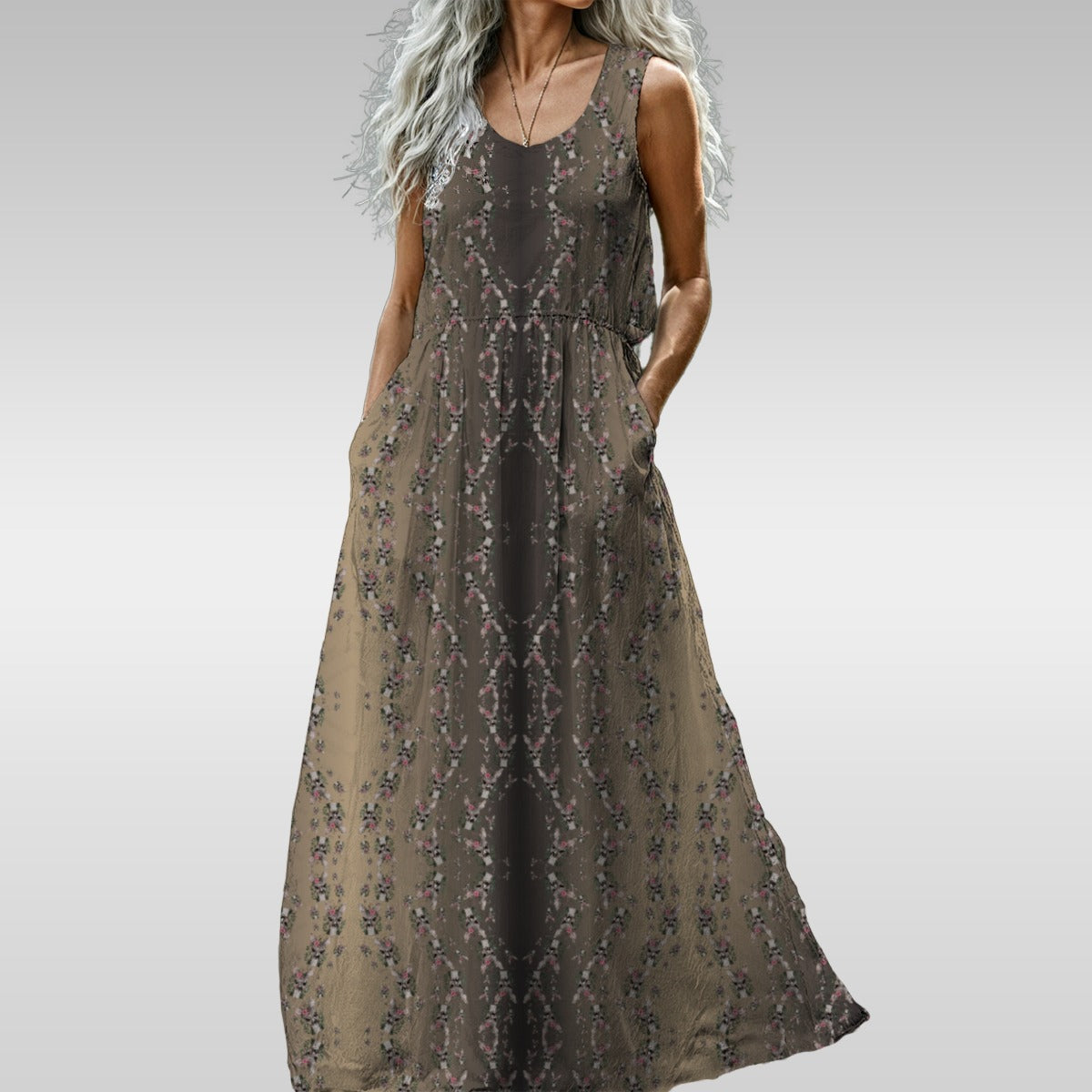 Rochelle Fawn & Fern Sleeveless Maxi Dress